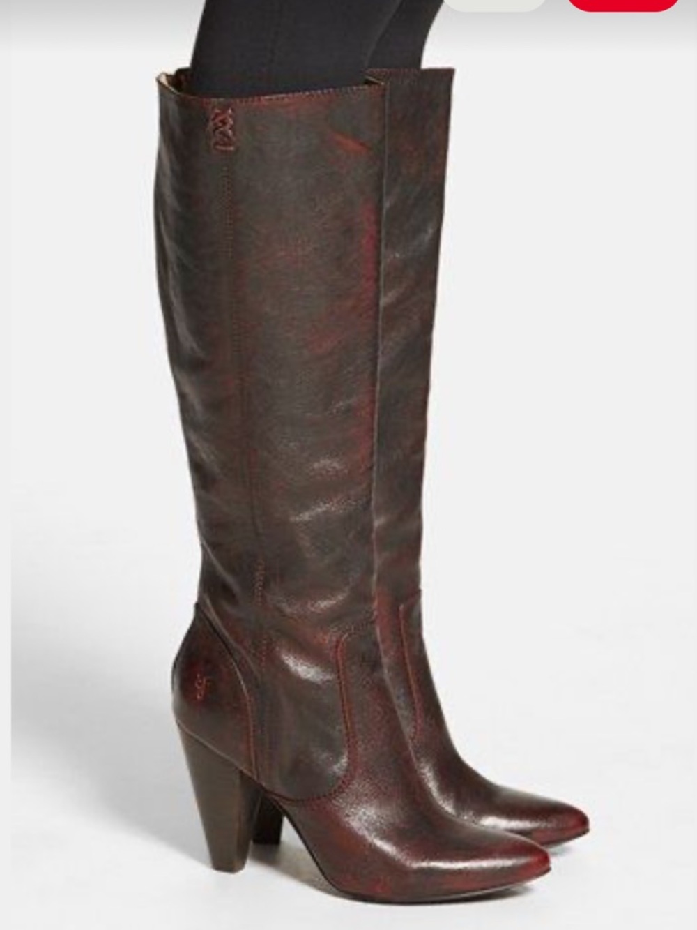 Frye Regina Tall Leather Knee High Heeled Boots